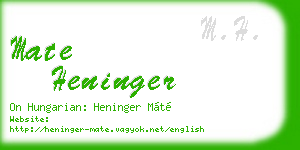 mate heninger business card