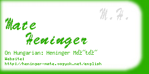 mate heninger business card